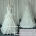 2010 Romântico A-line Ruffle Organza Lace Wedding Dress (KBS03)